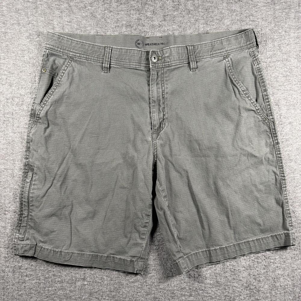 Weatherproof Shorts Mens 38 Green Stretch Chino 10" Inseam Casual Canvas Outdoor